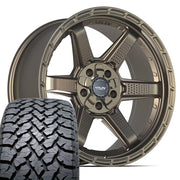 Set(4) 20x9 4PS63 Satin Bronze - 5x127 &amp; 5x139.7 -6ET with 275/55r20 TBB TS-37 AT Tires