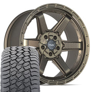 Set(4) 20x9 4PS63 Satin Bronze - 5x127 &amp; 5x139.7 -6ET with 275/55r20 Sailun TerraMax AT2 Tires