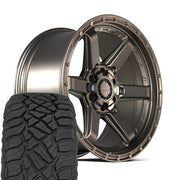 Set(4) 20x9 4PS63 Satin Bronze - 5x127 &amp; 5x139.7 -6ET with 275/55r20 Sailun TerraMax RT Tires