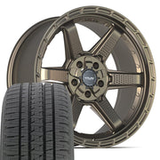 Set(5) 20x9 4PS63 Satin Bronze - 5x127 &amp; 5x139.7 -6ET with 275/55r20 Bridgestone Dueler Alenza HL Plus Tires