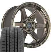 Set(4) 20x9 4PS63 Satin Bronze - 6x135 &amp; 6x139.7 -6ET with 275/55r20 Bridgestone Dueler Alenza HL Plus Tires