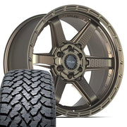 Set(4) 20x9 4PS63 Satin Bronze - 6x135 &amp; 6x139.7 -6ET with 275/55r20 TBB TS-37 AT Tires