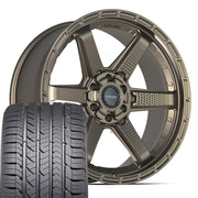 Set(4) 22x9 4PS63 Satin Bronze - 6x135 &amp; 6x139.7 -6ET with 285/45r22 Goodyear Eagle Sport Tires