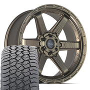 Set(4) 22x9 4PS63 Satin Bronze - 6x135 &amp; 6x139.7 -6ET with 285/45r22 Sailun TerraMax AT2 Tires