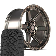Set(4) 22x9 4PS63 Satin Bronze - 6x135 &amp; 6x139.7 -6ET with 285/45r22 Sailun TerraMax RT Tires