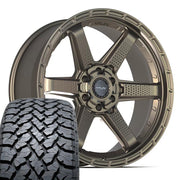 Set(4) 22x9 4PS63 Satin Bronze - 6x135 &amp; 6x139.7 -6ET with 285/45r22 TBB TS-37 AT Tires