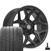 Set(4) 20x9 4P06 Satin Black - 6x135 &amp; 6x139.7 +0ET with 275/55r20 Goodyear Eagle LS2 Tires &amp; TPMS