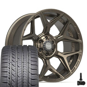 Set(4) 22x10 4P06 Satin Bronze - 6x135 &amp; 6x139.7 -18ET with 285/45r22 Goodyear Eagle Sport Tires &amp; TPMS