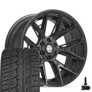 Set(4) 22x10 4P40 Satin Black - 6x135 &amp; 6x139.7 -18ET with 285/45r22 Ironman iMove GEN 2 SUV Tires &amp; TPMS