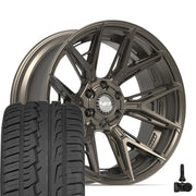 Set(4) 22x10 4P40 Satin Bronze - 6x135 &amp; 6x139.7 -18ET with 285/45r22 Ironman iMove GEN 2 SUV Tires &amp; TPMS