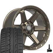 Set(4) 22x10 4P63 Satin Bronze - 6x135 &amp; 6x139.7 -18ET with 285/45r22 Ironman iMove GEN 2 SUV Tires &amp; TPMS