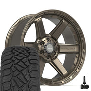 Set(4) 22x10 4P63 Satin Bronze - 6x135 &amp; 6x139.7 -18ET with 285/45r22 Sailun TerraMax RT Tires &amp; TPMS