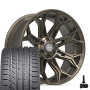 Set(4) 22x10 4P83 Satin Bronze - 6x135 &amp; 6x139.7 -18ET with 285/45r22 Goodyear Eagle Sport Tires &amp; TPMS