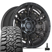 Set(4) 17x9 4PS01 Satin Black - 6x135 &amp; 6x139.7 -6ET with 33x12.50r17 TBB TS-57 RT Tires &amp; TPMS