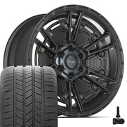 Set(4) 20x9 4PS01 Satin Black - 6x135 &amp; 6x139.7 -6ET with 275/55r20 Goodyear Eagle LS2 Tires &amp; TPMS