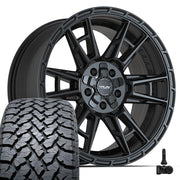 Set(5) 20x9 4PS20 Satin Black - 5x127 &amp; 5x139.7 +18ET with 275/55r20 TBB TS-37 AT Tires &amp; TPMS