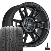 Set(5) 20x9 4PS20 Satin Black - 5x127 &amp; 5x139.7 +18ET with 275/55r20 Goodyear Eagle LS2 Tires &amp; TPMS