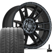 Set(5) 20x9 4PS20 Satin Black - 5x127 &amp; 5x139.7 -6ET with 275/55r20 Goodyear Eagle LS2 Tires &amp; TPMS