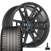 Set(4) 22x10 4PS20 Satin Black - 6x135 &amp; 6x139.7 +24ET with 285/45r22 Goodyear Eagle Touring Tires &amp; TPMS