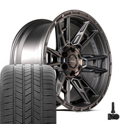 Set(4) 20x9 4PS20 Satin Black - 6x135 &amp; 6x139.7 -6ET with 275/55r20 Goodyear Eagle LS2 Tires &amp; TPMS
