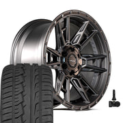 Set(4) 20x9 4PS20 Satin Black - 6x135 &amp; 6x139.7 -6ET with 275/55r20 Ironman iMove GEN 2 SUV Tires &amp; TPMS