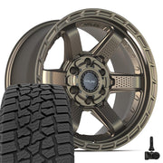 Set(4) 18x9 4PS63 Satin Bronze - 6x135 &amp; 6x139.7 -6ET with 275/65r18 Ironman All Country AT-X Tires &amp; TPMS