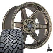 Set(4) 20x9 4PS63 Satin Bronze - 5x127 &amp; 5x139.7 -6ET with 275/55r20 TBB TS-37 AT Tires &amp; TPMS