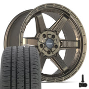 Set(5) 20x9 4PS63 Satin Bronze - 5x127 &amp; 5x139.7 -6ET with 275/55r20 Bridgestone Dueler Alenza HL Plus Tires &amp; TPMS