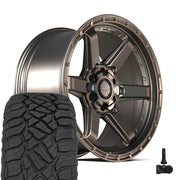 Set(4) 20x9 4PS63 Satin Bronze - 6x135 &amp; 6x139.7 -6ET with 275/55r20 Sailun TerraMax RT Tires &amp; TPMS
