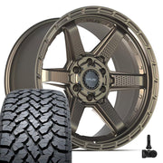 Set(4) 20x9 4PS63 Satin Bronze - 6x135 &amp; 6x139.7 -6ET with 275/55r20 TBB TS-37 AT Tires &amp; TPMS