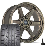 Set(4) 22x9 4PS63 Satin Bronze - 6x135 &amp; 6x139.7 -6ET with 285/45r22 Goodyear Eagle Sport Tires &amp; TPMS