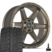 Set(4) 22x9 4PS63 Satin Bronze - 6x135 &amp; 6x139.7 -6ET with 285/45r22 Ironman iMove GEN 2 SUV Tires &amp; TPMS