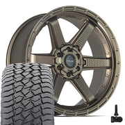 Set(4) 22x9 4PS63 Satin Bronze - 6x135 &amp; 6x139.7 -6ET with 285/45r22 Sailun TerraMax AT2 Tires &amp; TPMS