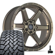 Set(4) 22x9 4PS63 Satin Bronze - 6x135 &amp; 6x139.7 -6ET with 285/45r22 TBB TS-37 AT Tires &amp; TPMS