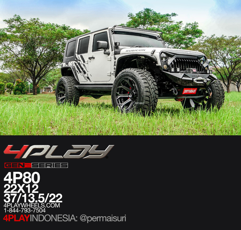 Jeep Wrangler with 22×12 Wheels 4P80 Gen 2 and 37××22 Tires – 4PLAY  Wheels