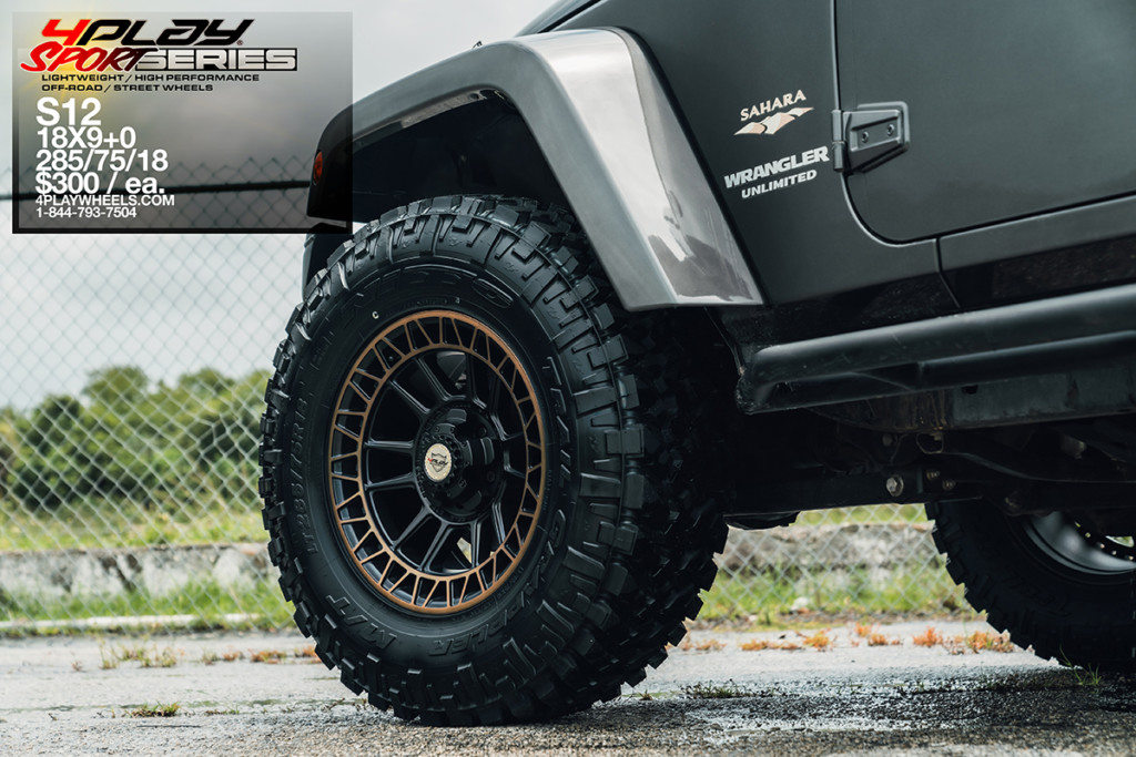 Jeep Wrangler with 18×9 Wheels 4PS12 Sport Series – 4PLAY Wheels