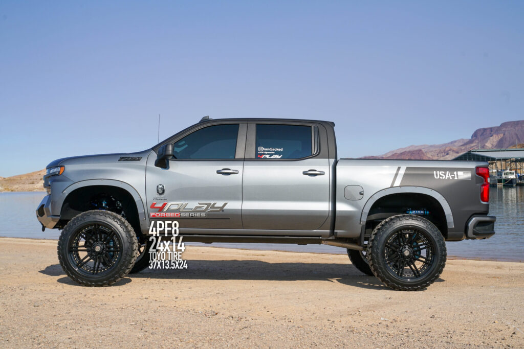 Chevrolet Silverado 24×14 Wheels 4PF8 Forged and 37×13.5×24 Tires