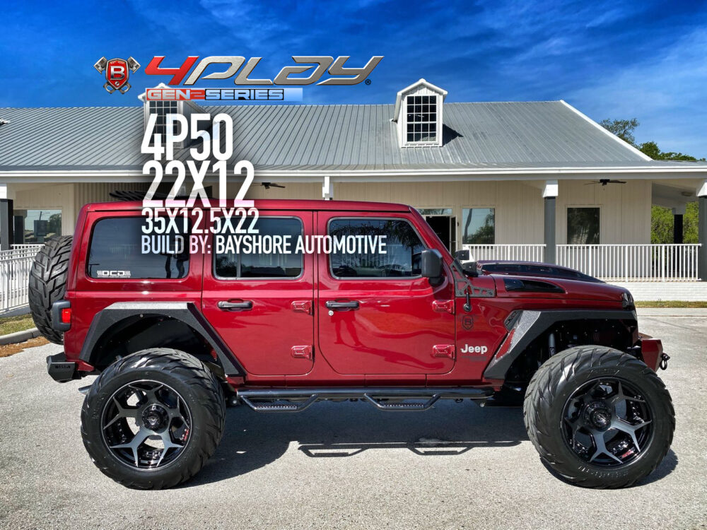 Off Road Wheels for Red Jeep Wrangler