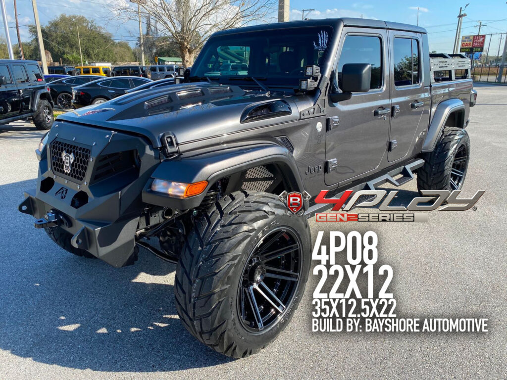 Jeep Gladiator with 22×12 Wheels 4P08 Gen 2 and 35x12.5x22 Tires