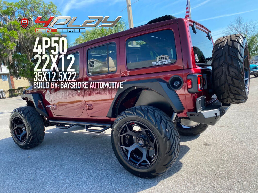 Off Road Wheels for Red Jeep Wrangler