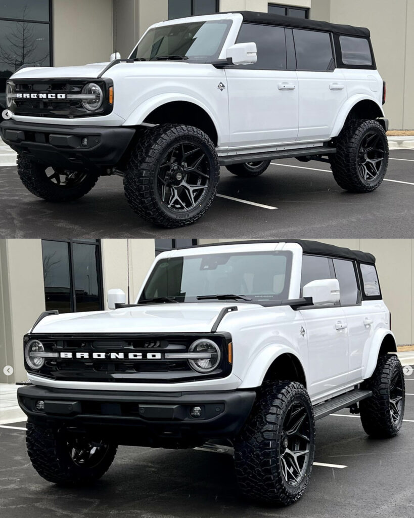 White Ford Bronco with 22×10 Wheels 4P06 Gen 3