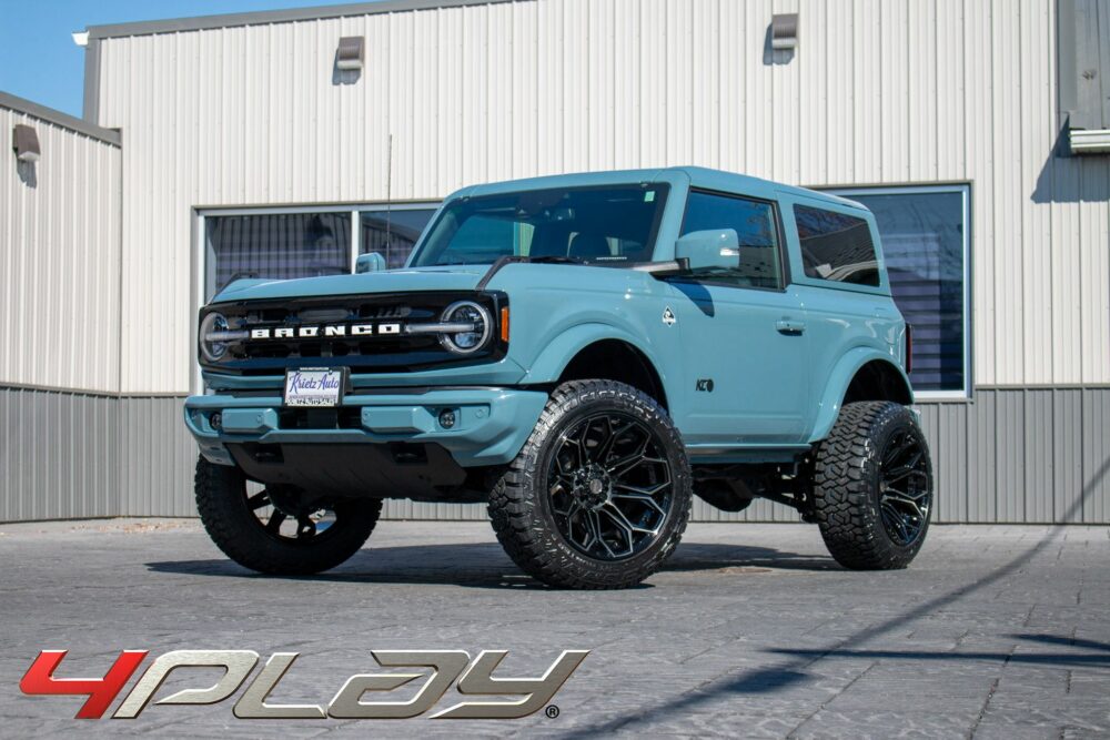 FORD BRONCO 4PLAY WHEELS RIMS 4P83 22X12 35X12.5X22 FURY TIRES 3.5 ROUGH COUNTRY SUSPENSION LIFT BY KRIETZ CUSTOMS